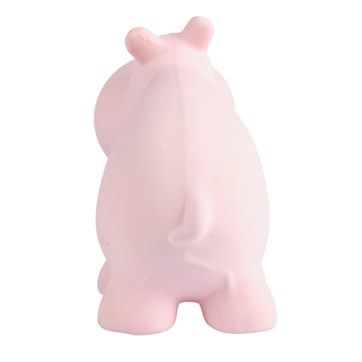 Hippo Natural Organic Rubber Teether, Rattle &amp; Bath Toy
