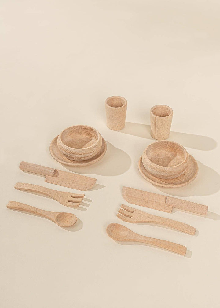 Wooden Dinnerware Playset, 12 pieces