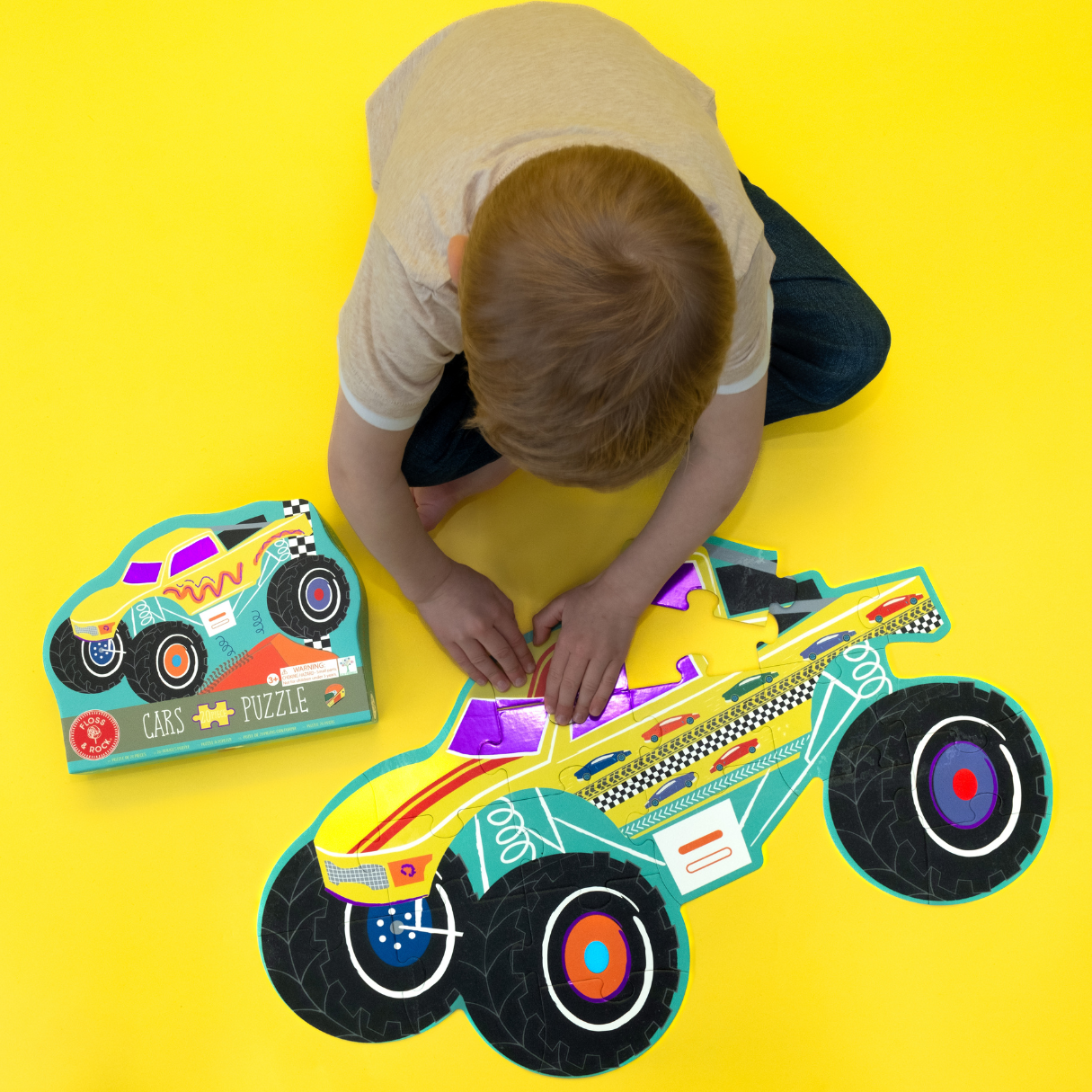 Monster Truck Shaped Jigsaw with Shaped Box