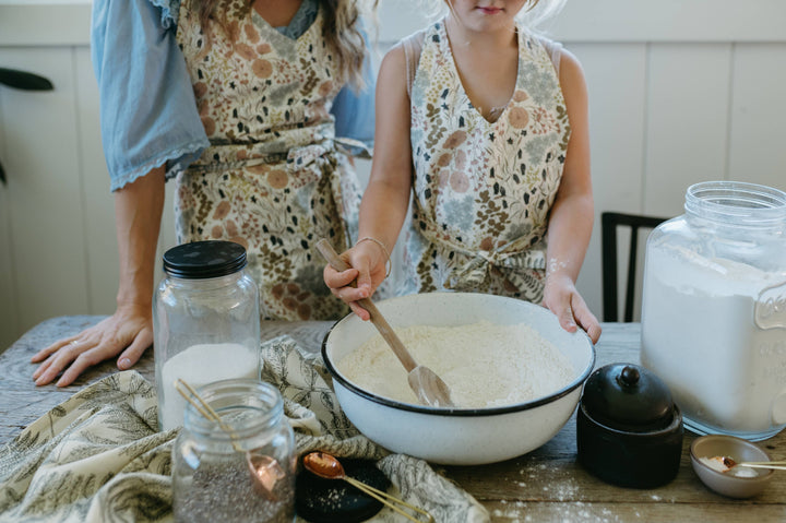 The Bonnie Apron | Reversible Fern &amp; Floral Full Apron