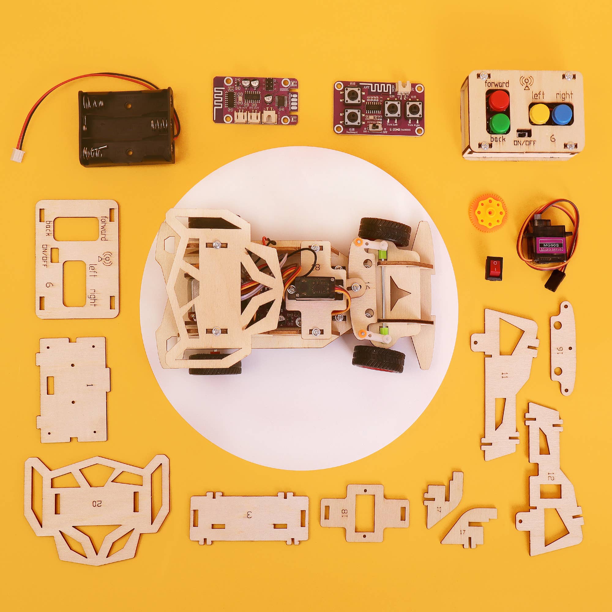 Steering Remote Controlled Car DIY Kit, STEM Toy