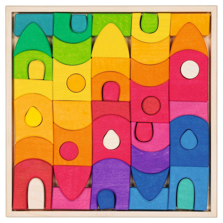 goki evolution Wooden Building Set – Morgana Color Village