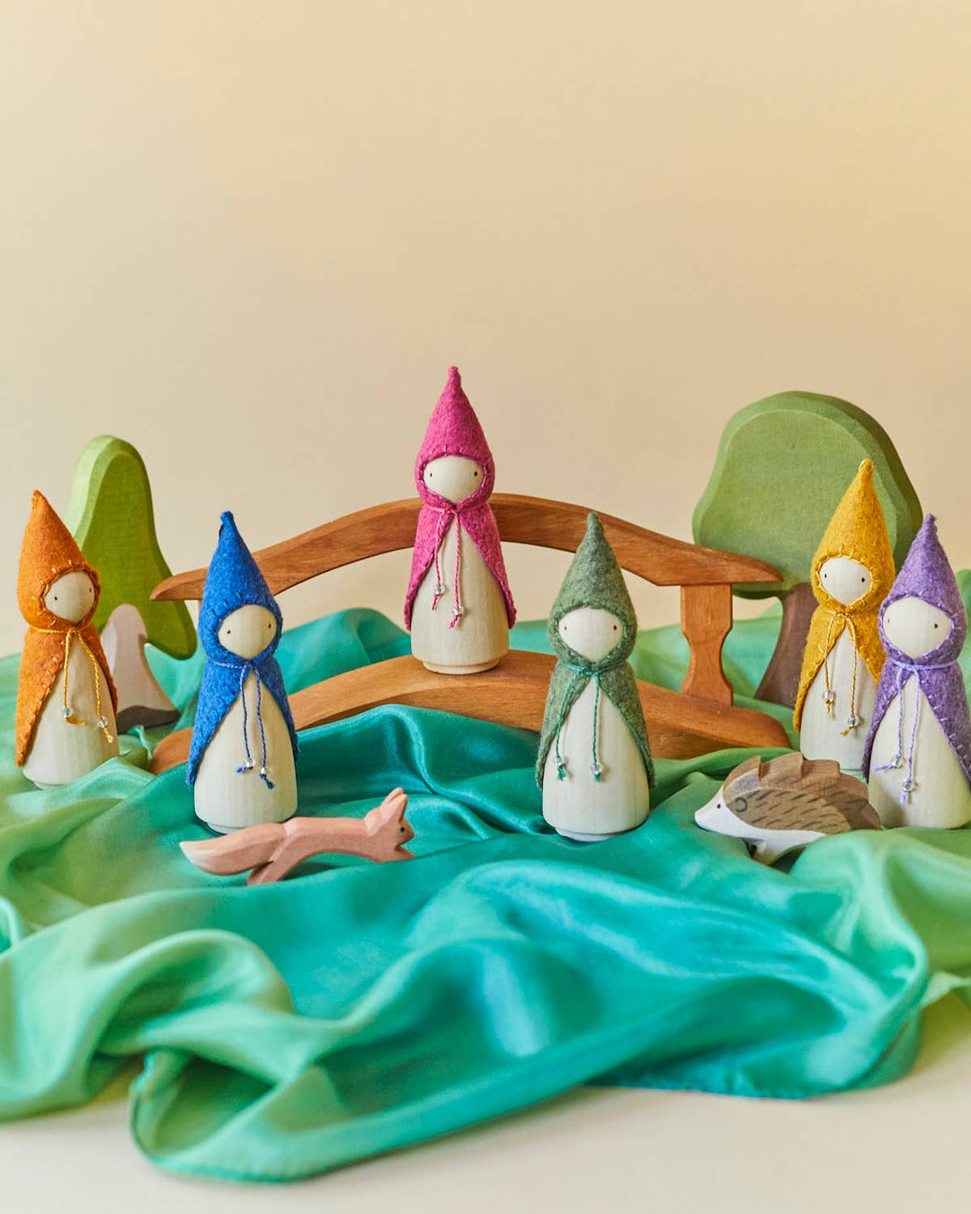 Wooden Gnome Set of 6 - Rainbow
