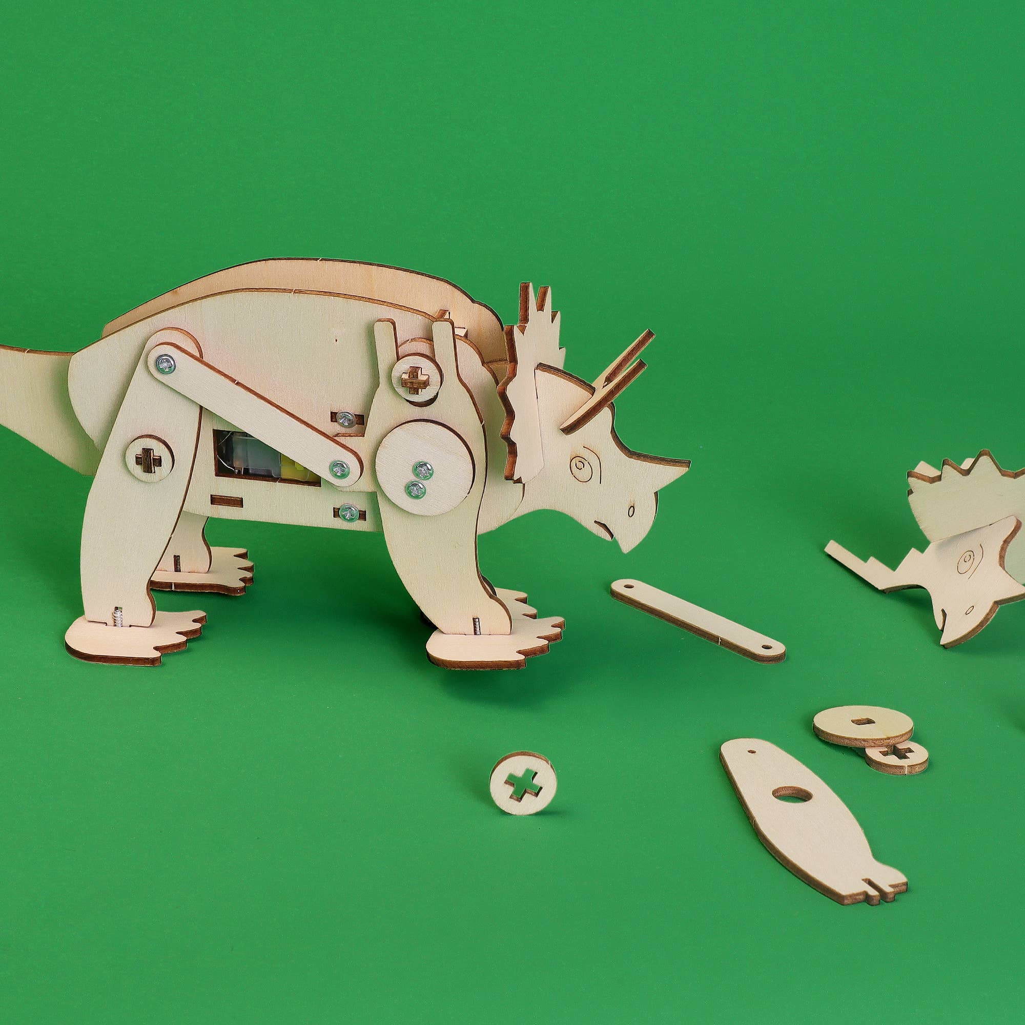 Dinosaur Robot DIY Kit - Triceratops, STEM Toy