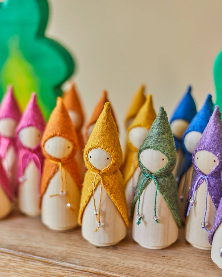Wooden Gnome Set of 6 - Rainbow