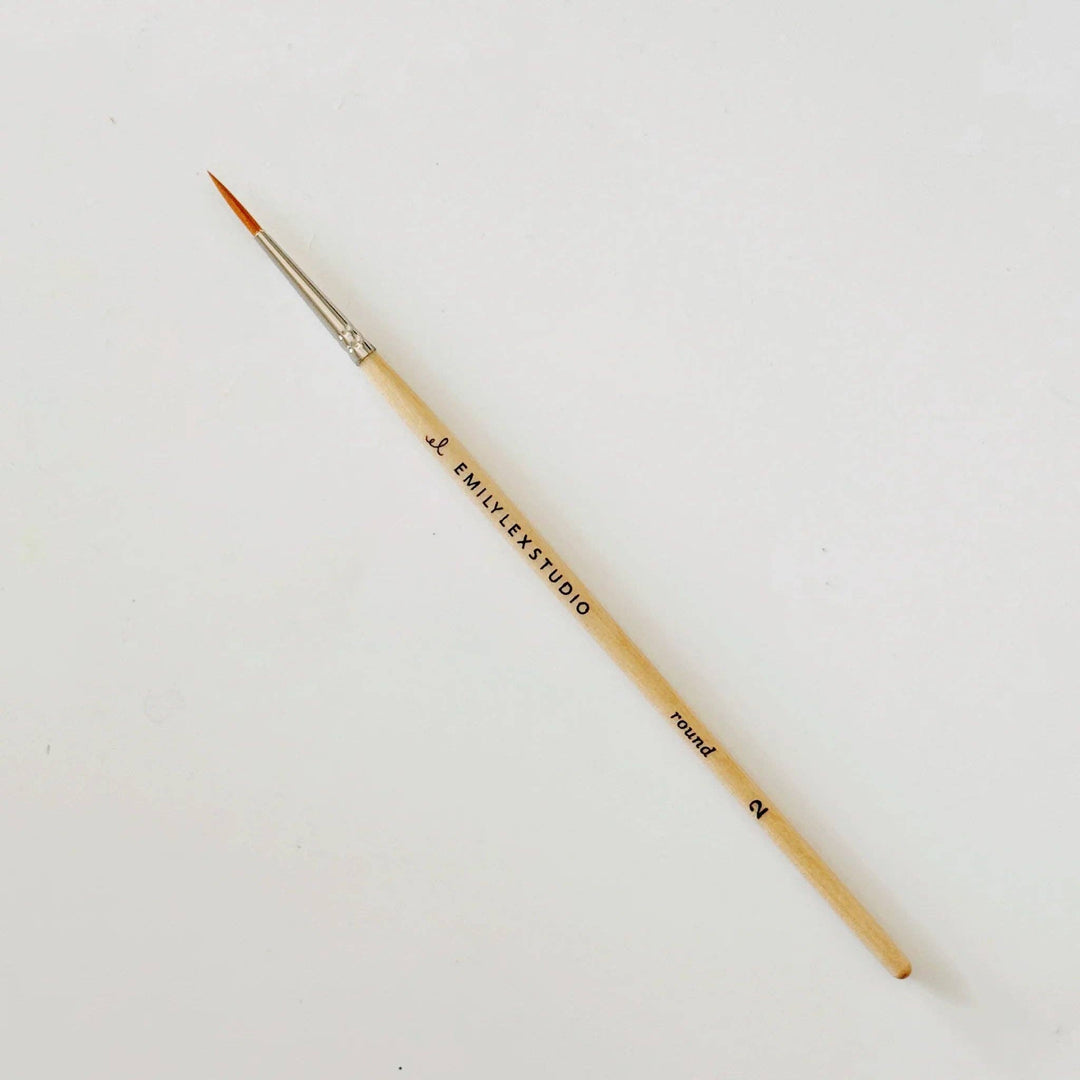 Watercolor Paintbrush Set of Five Wood Brushes