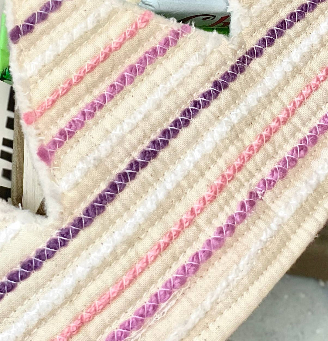 Pink and Purple Striped Cotton Quilted Crown