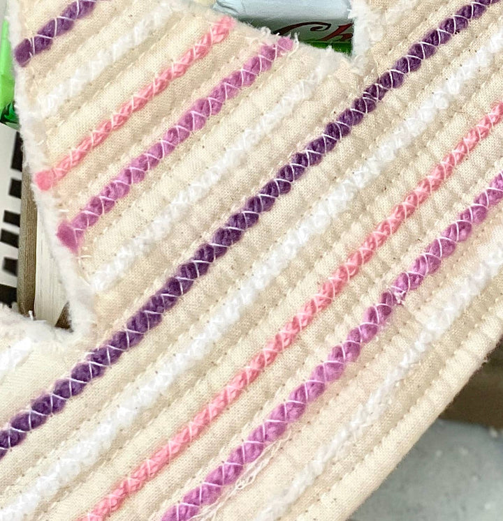 Pink and Purple Striped Cotton Quilted Crown