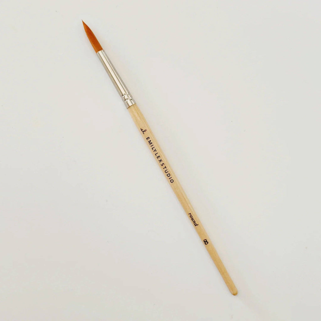 Watercolor Paintbrush Set of Five Wood Brushes