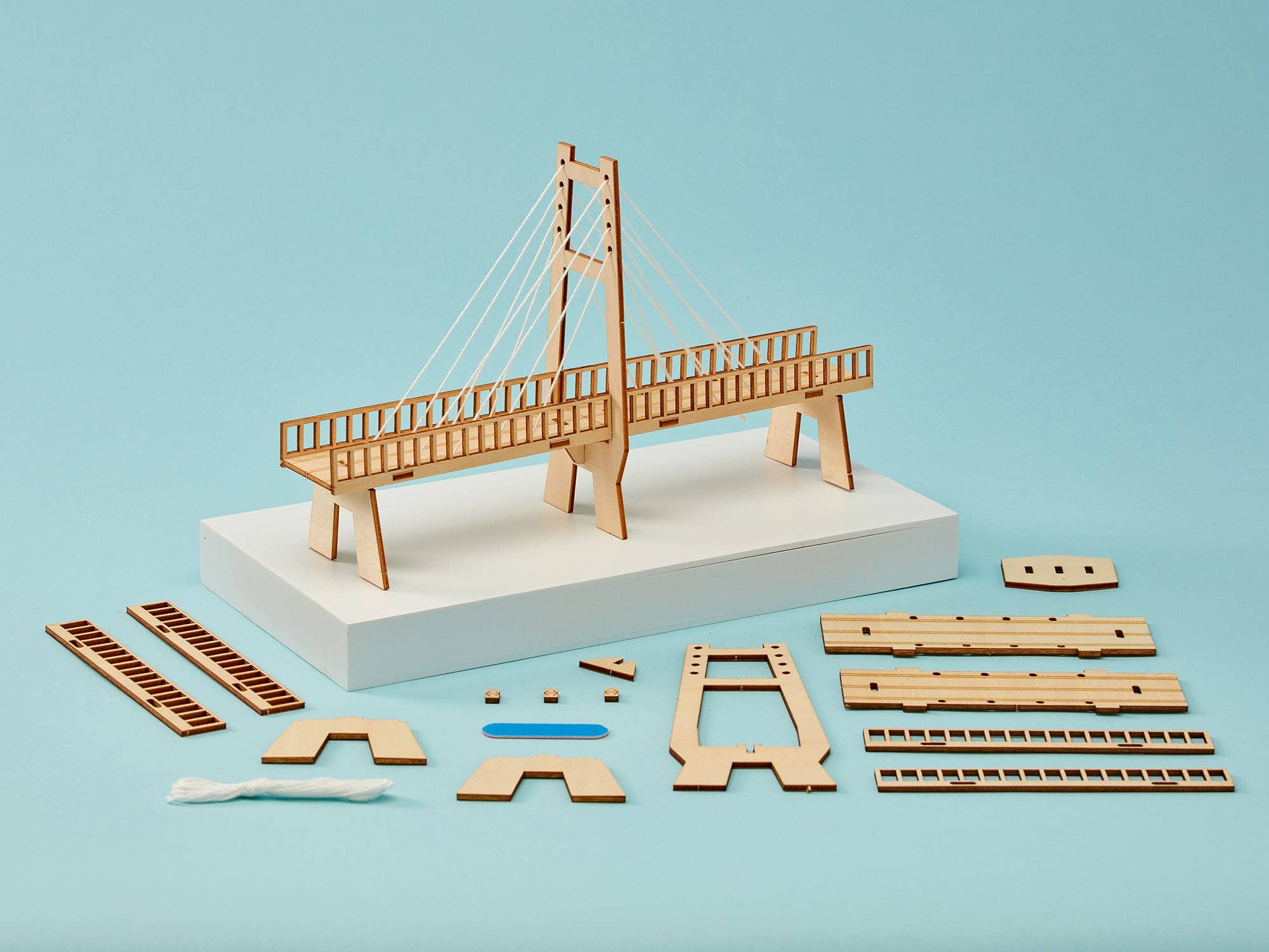 Cable-Stayed Bridge DIY Kit, Educational STEM Toy, Craft Kit