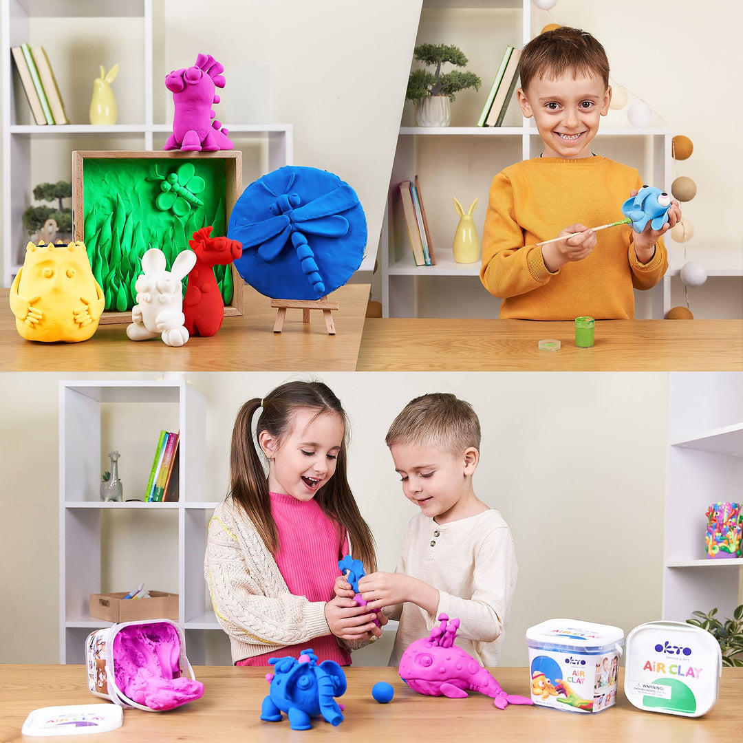 OKTO School Supplies Air Clay – White (30 fl oz)