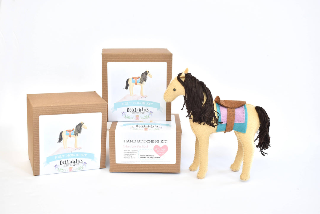 DIY Craft Kit - Felt Horse Stuffed Animal Sewing Craft Kit
