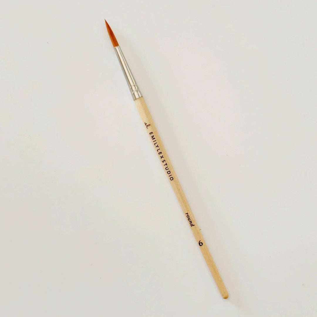 Watercolor Paintbrush Set of Five Wood Brushes