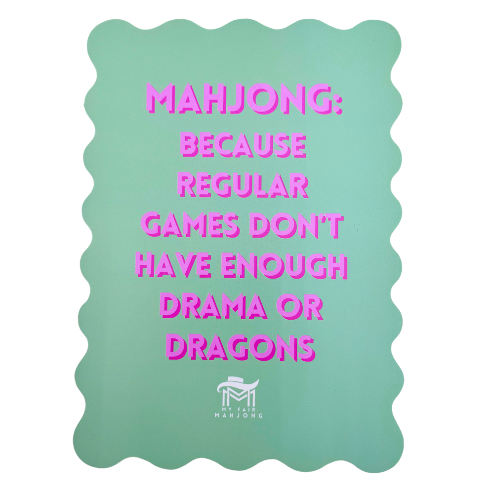 MAHJONG SHUFFLE CARD  |  Scalloped Edges &amp; Bright Colors