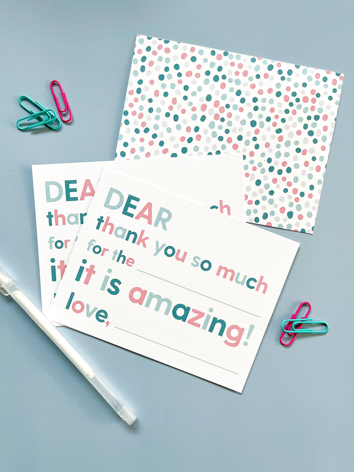 Kids Fill-in-the-blank Thank You Notes