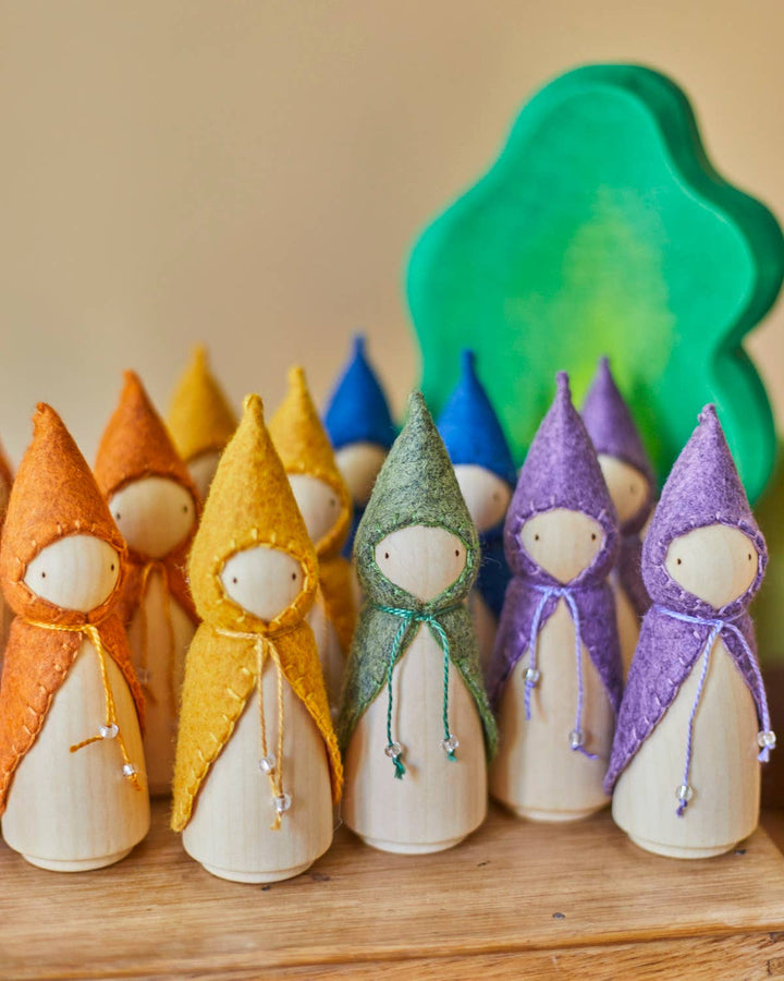Wooden Gnome Set of 6 - Rainbow