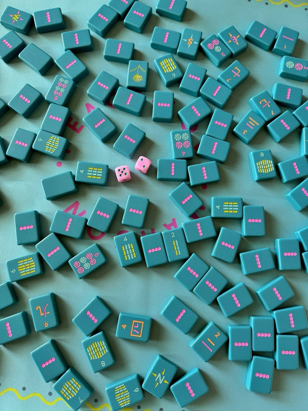 Mahjong Tiles - Totally Teal