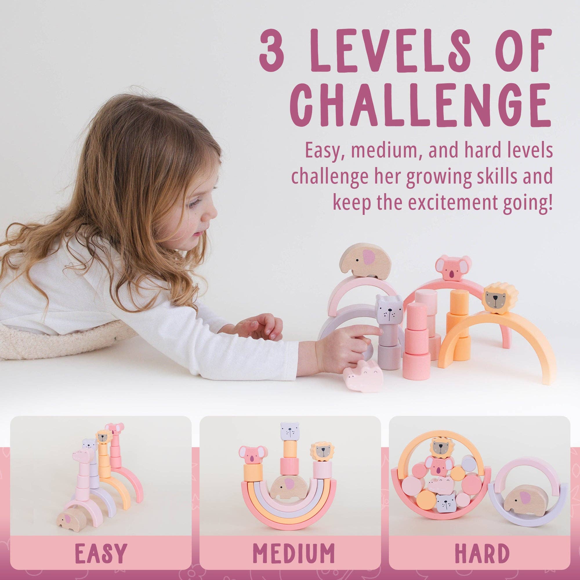 Animal Stacking Set - Pink