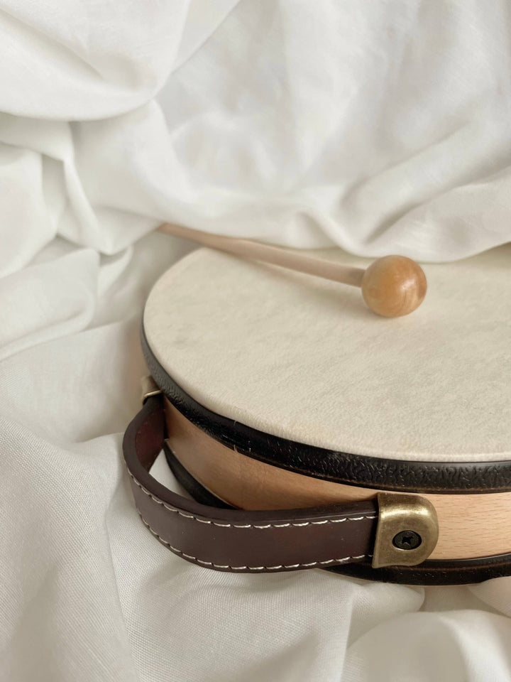 Drum with Handle Wooden Musical Instrument