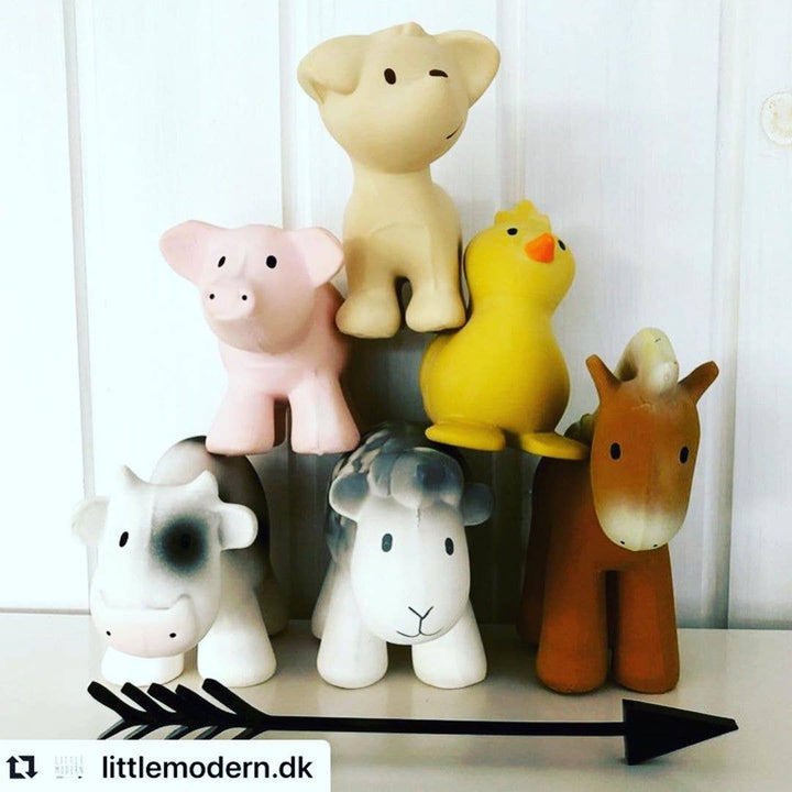Horse Natural Organic Rubber Teether, Rattle &amp; Bath Toy