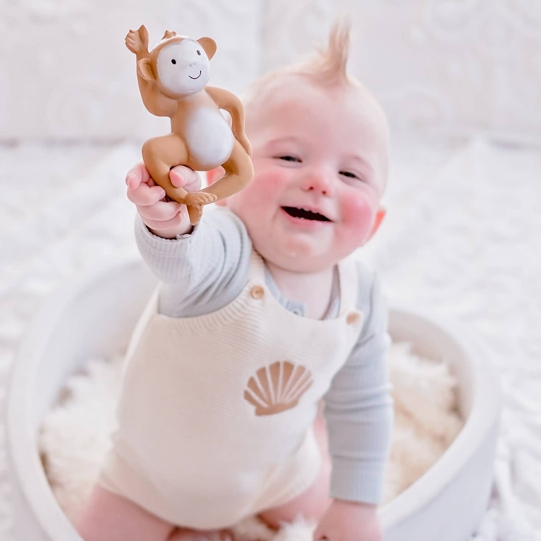 Monkey Natural  Rubber Teether Rattle &amp; Bath Toy