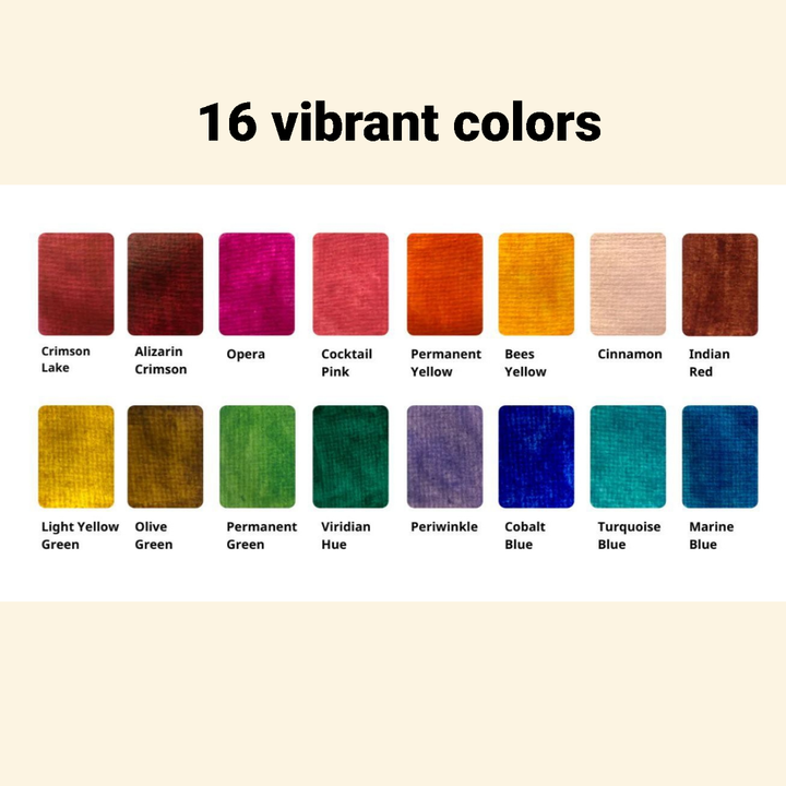 Spring Watercolor Pans Set - 16 Watercolors