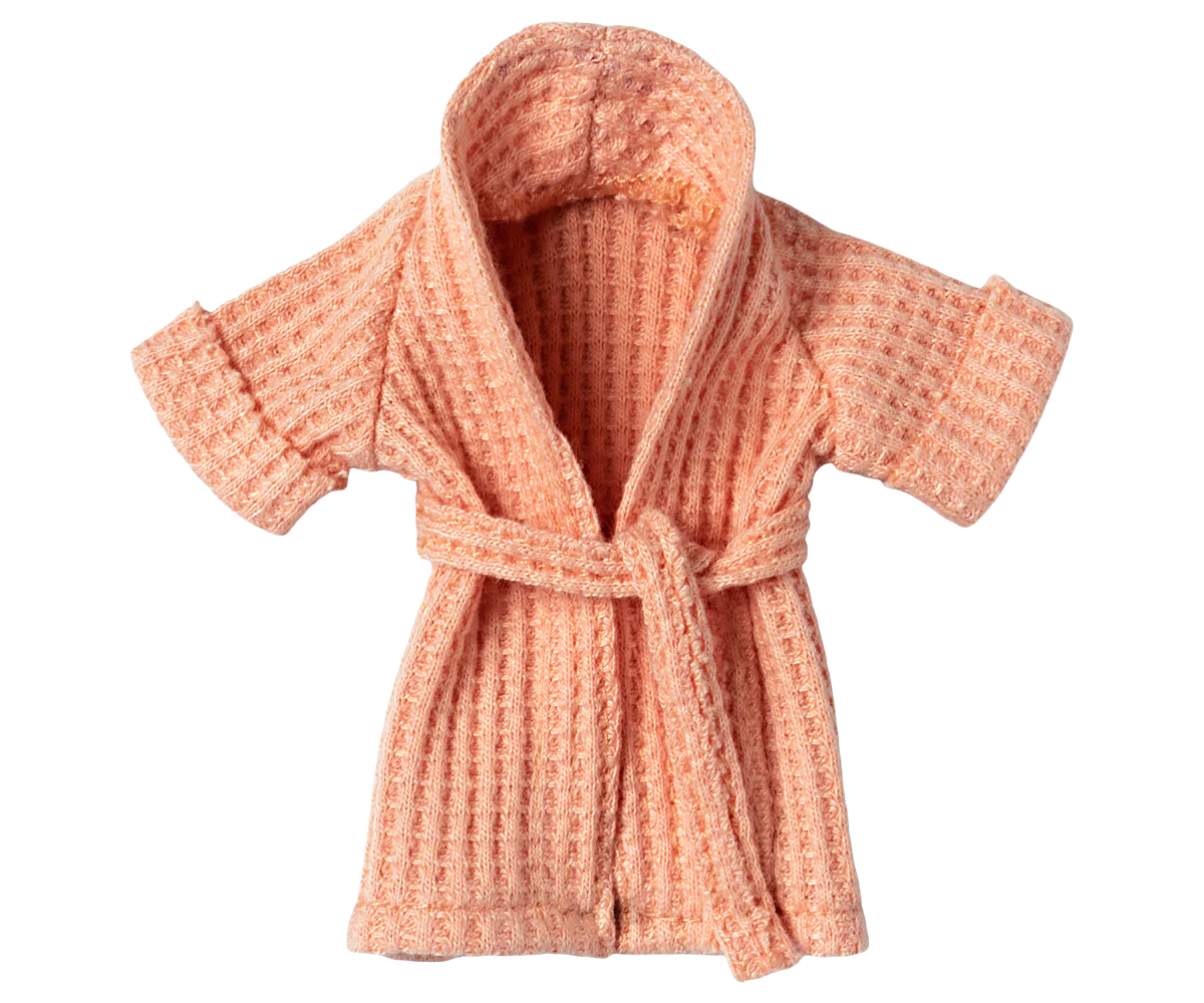 Bathrobe for Maileg Mouse in Coral, Mum & Dad