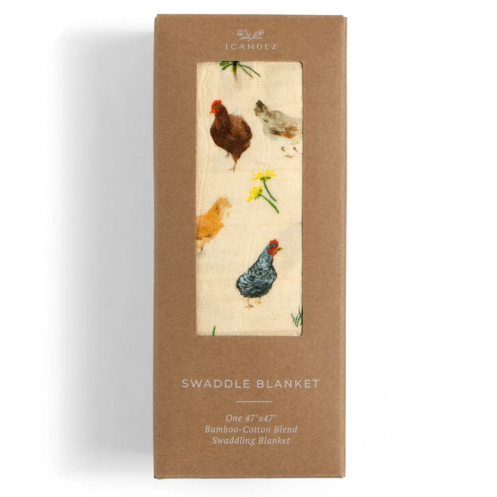 Chicken Meadows Baby Swaddle