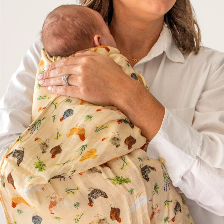 Chicken Meadows Baby Swaddle