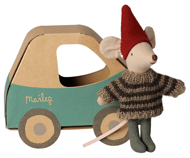 *Preorder* Maileg Christmas Mouse, Little Brother in Car Box (estimated arrival early November) (Copy)
