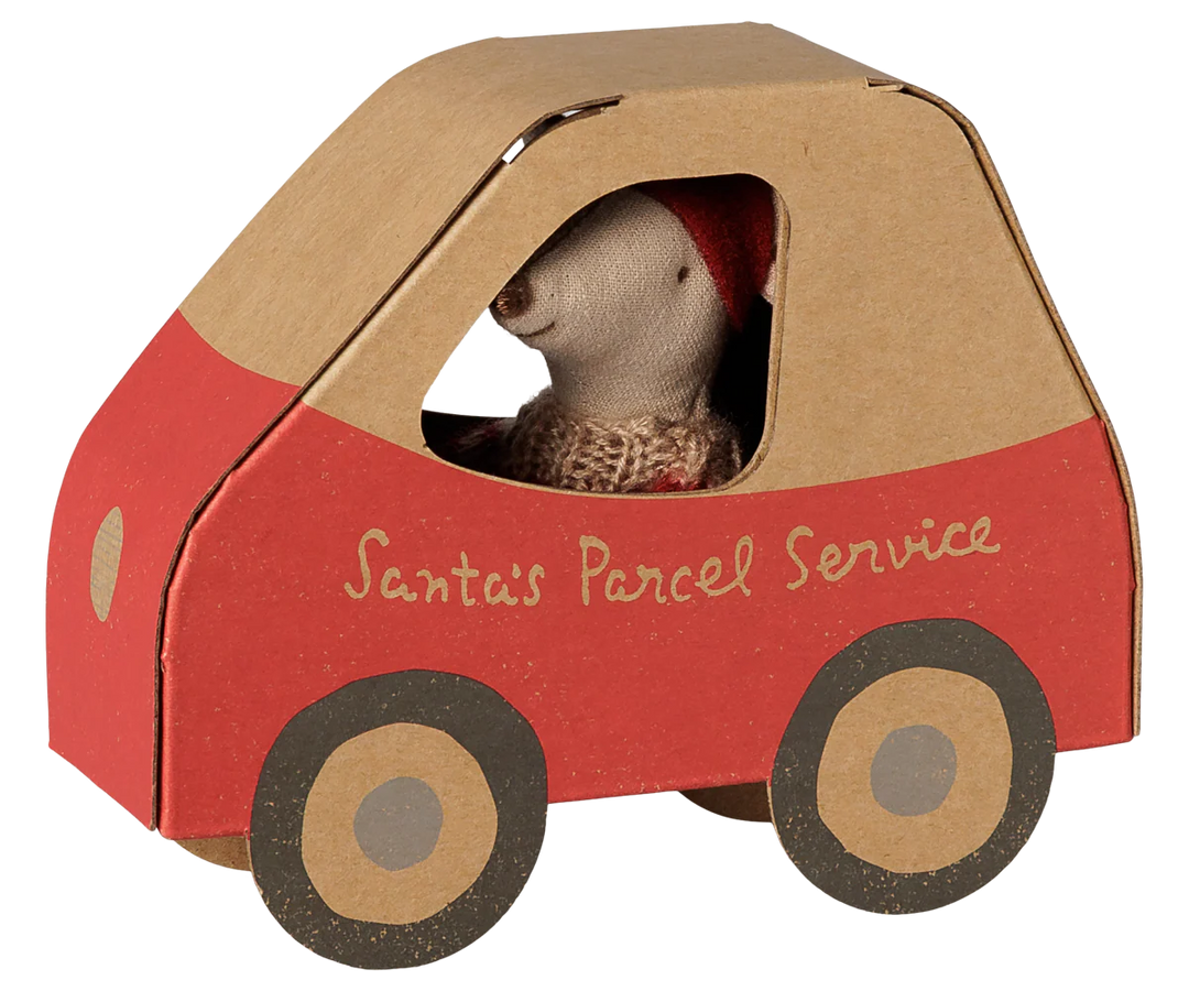 *Preorder* Maileg Christmas Mouse, Little Sister in Car Box (estimated arrival early November)