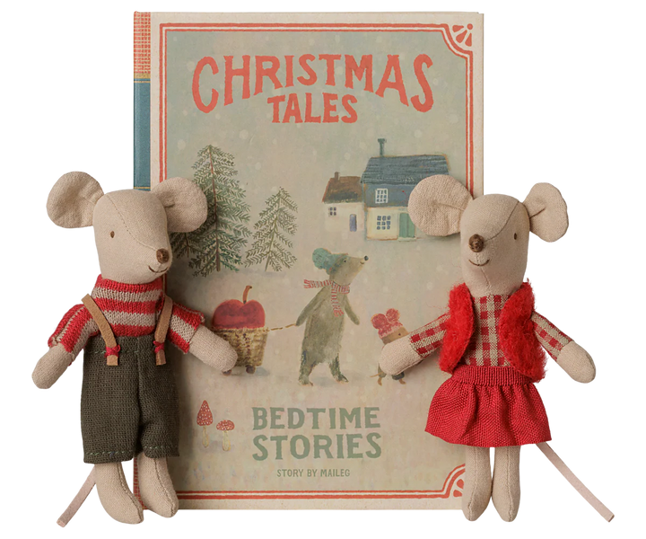 *Preorder* Maileg Christmas Twin Mice, Little Sister &amp; Brother in Book (estimated arrival mid September)