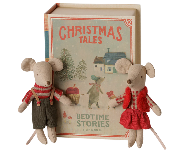 *Preorder* Maileg Christmas Twin Mice, Little Sister &amp; Brother in Book (estimated arrival mid September)
