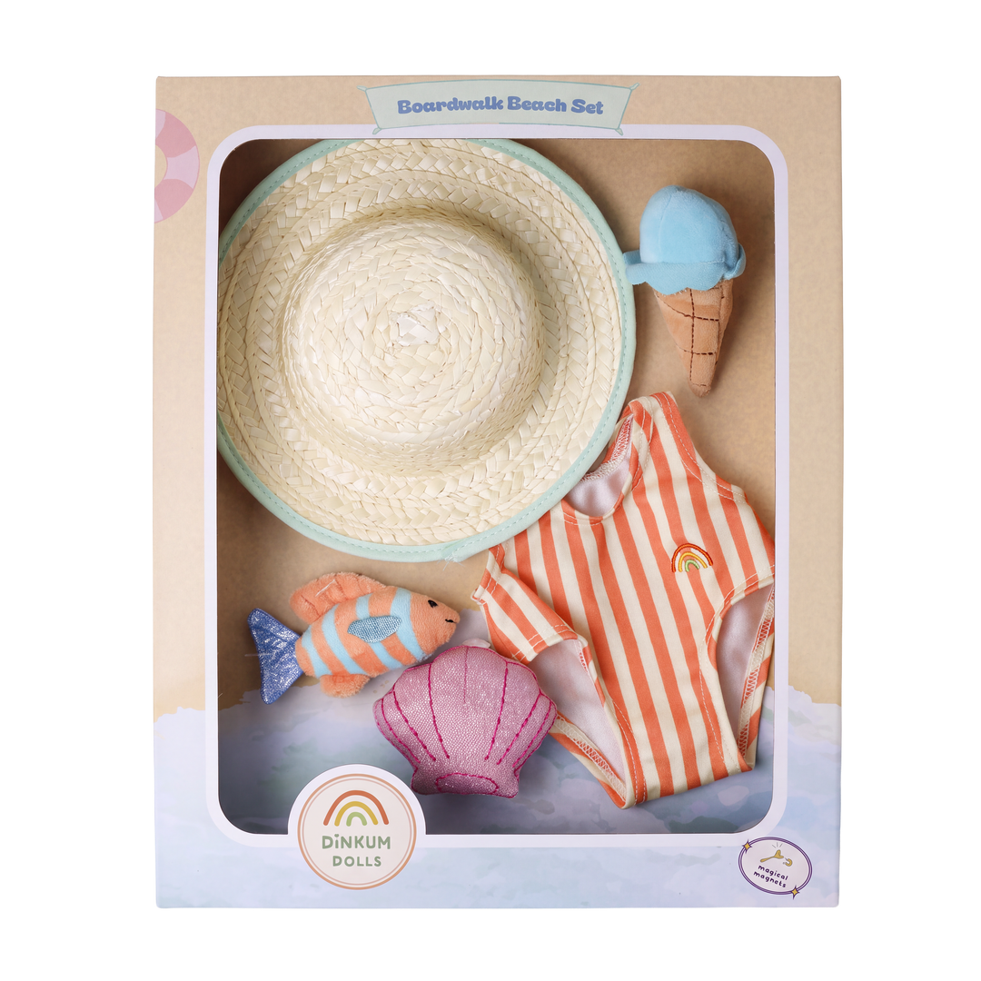 Boardwalk Beach Dress-Up Set ~ Dinkum Doll Seashell Shores Outfit Set