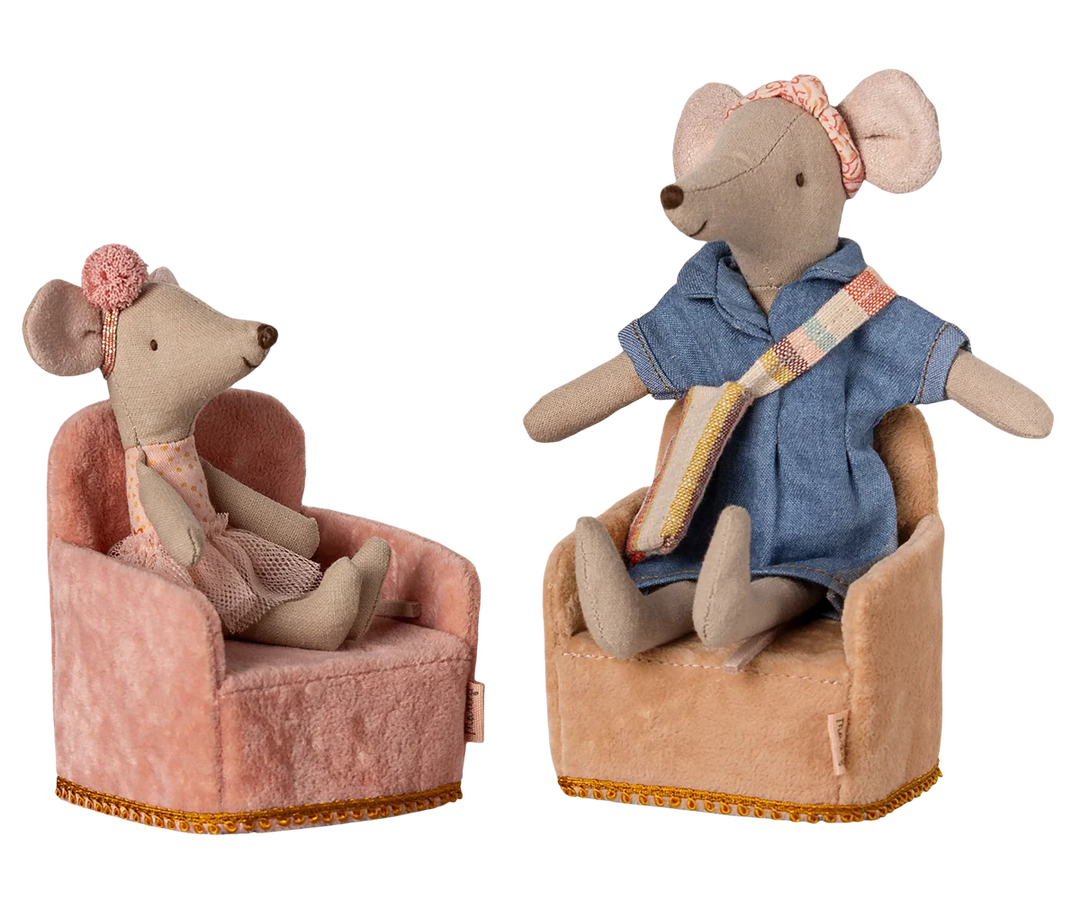 Maileg Folding Chair, Mouse - Powder