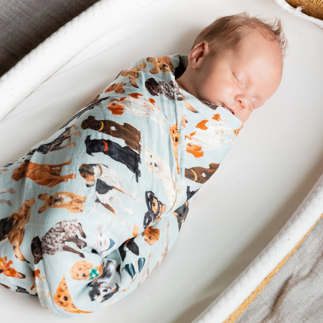 Furry Friends Dog Baby Swaddle