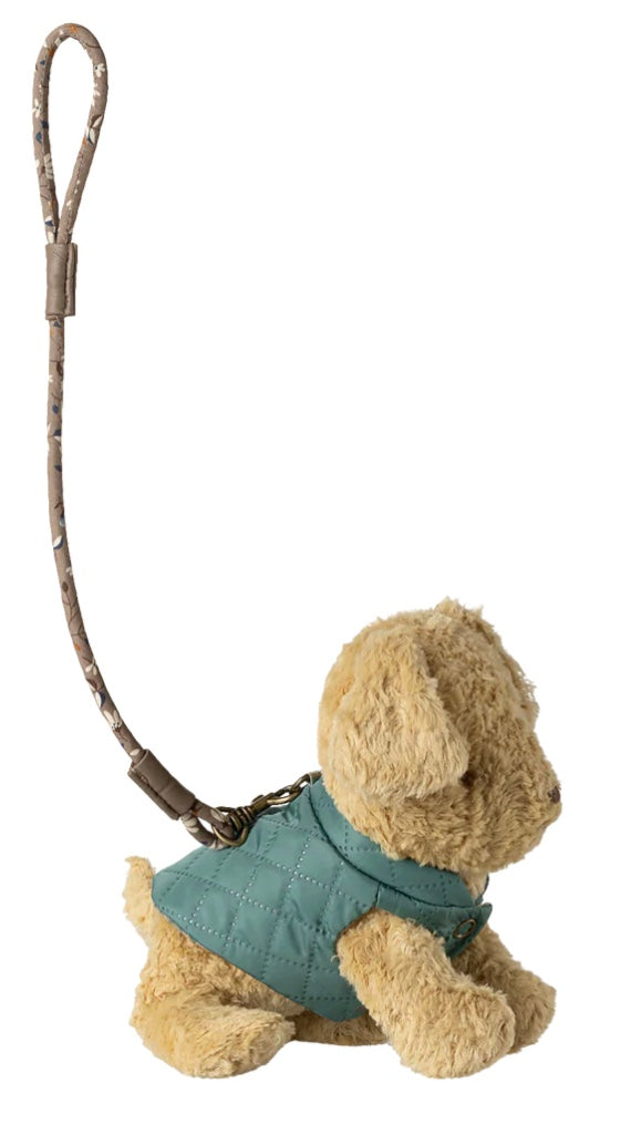 Maileg Pet Supply, Harness and Leash - dark mint