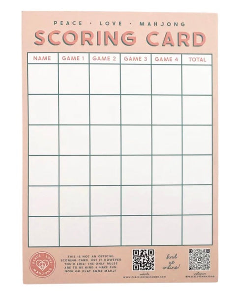 Mahjong Scoring Notepad - various colors