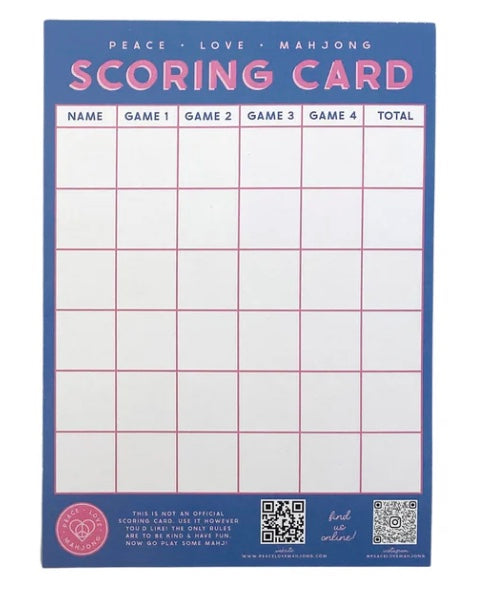 Mahjong Scoring Notepad - various colors