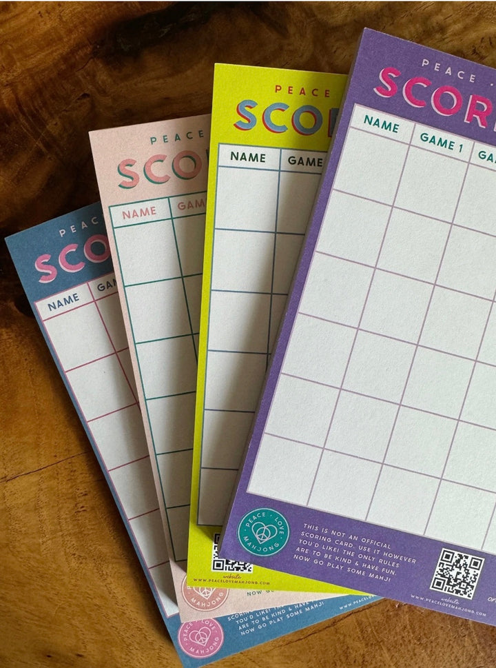 Mahjong Scoring Notepad - various colors
