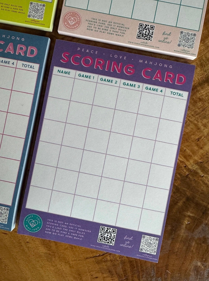 Mahjong Scoring Notepad - various colors