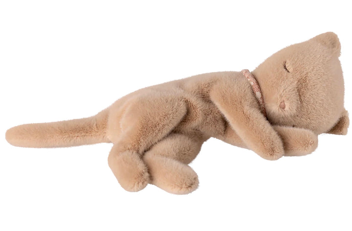 Sleeping Kitten Plush, Small - cream peach by Maileg
