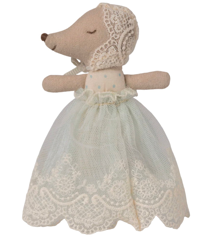 Maileg Baby Mouse in Gown - Mint