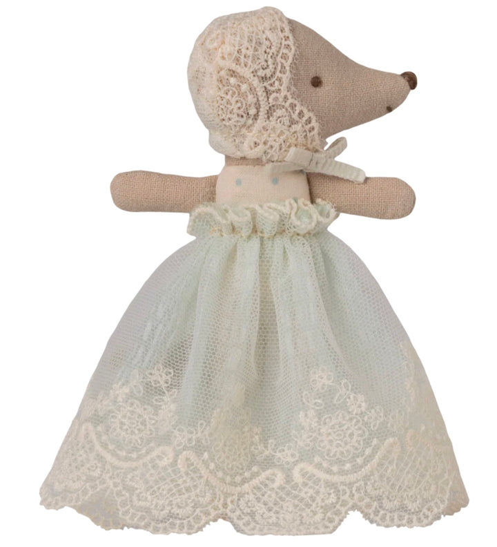 Maileg Baby Mouse in Gown - Mint