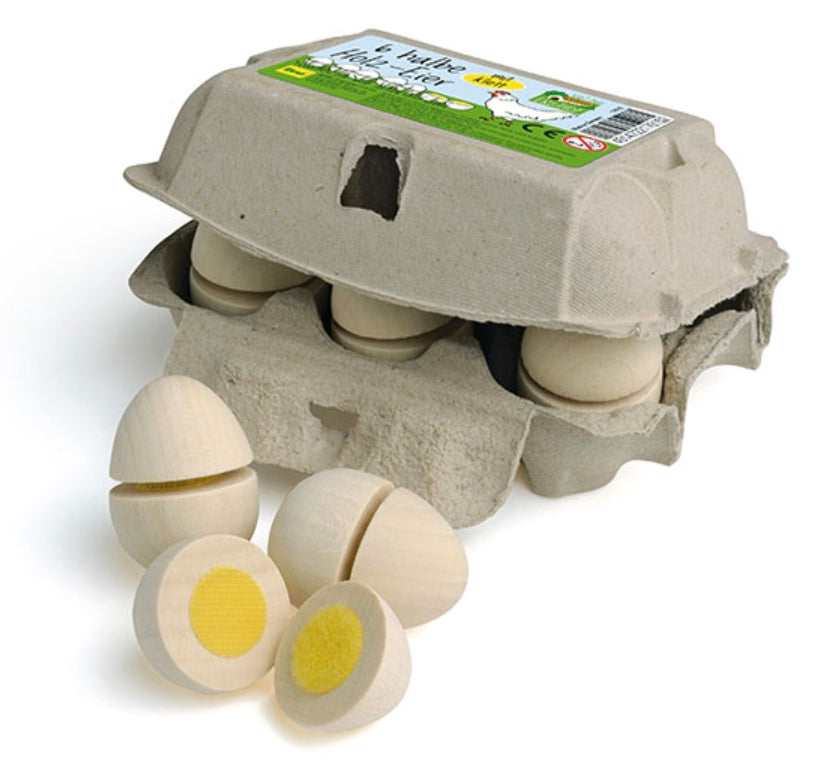 Eggs to Cut - Pretend Food, wooden