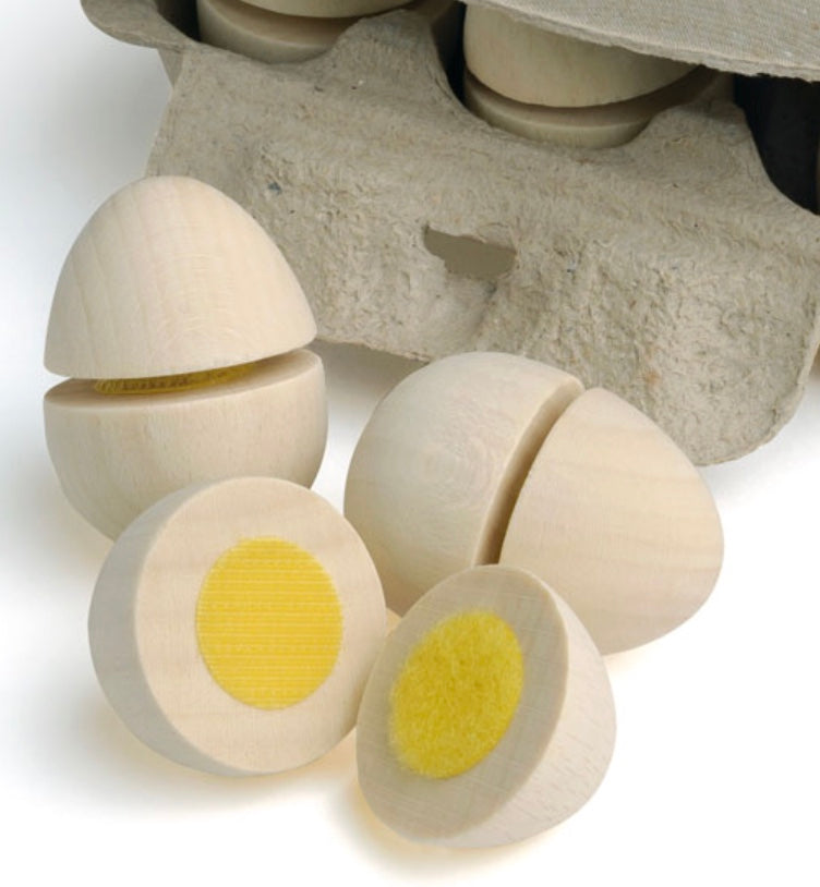 Eggs to Cut - Pretend Food, wooden