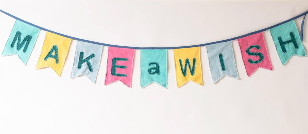 Make A Wish Textile Banner, Raggy Applique