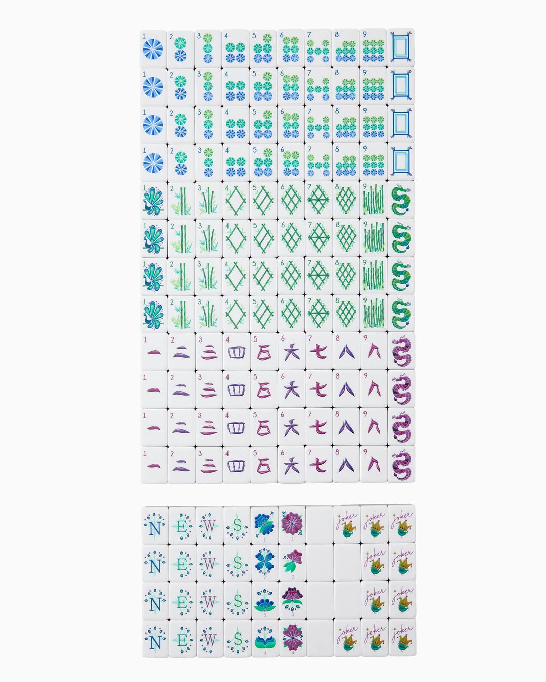 Lagoon Mahjong Tiles by Oh My Mahjong