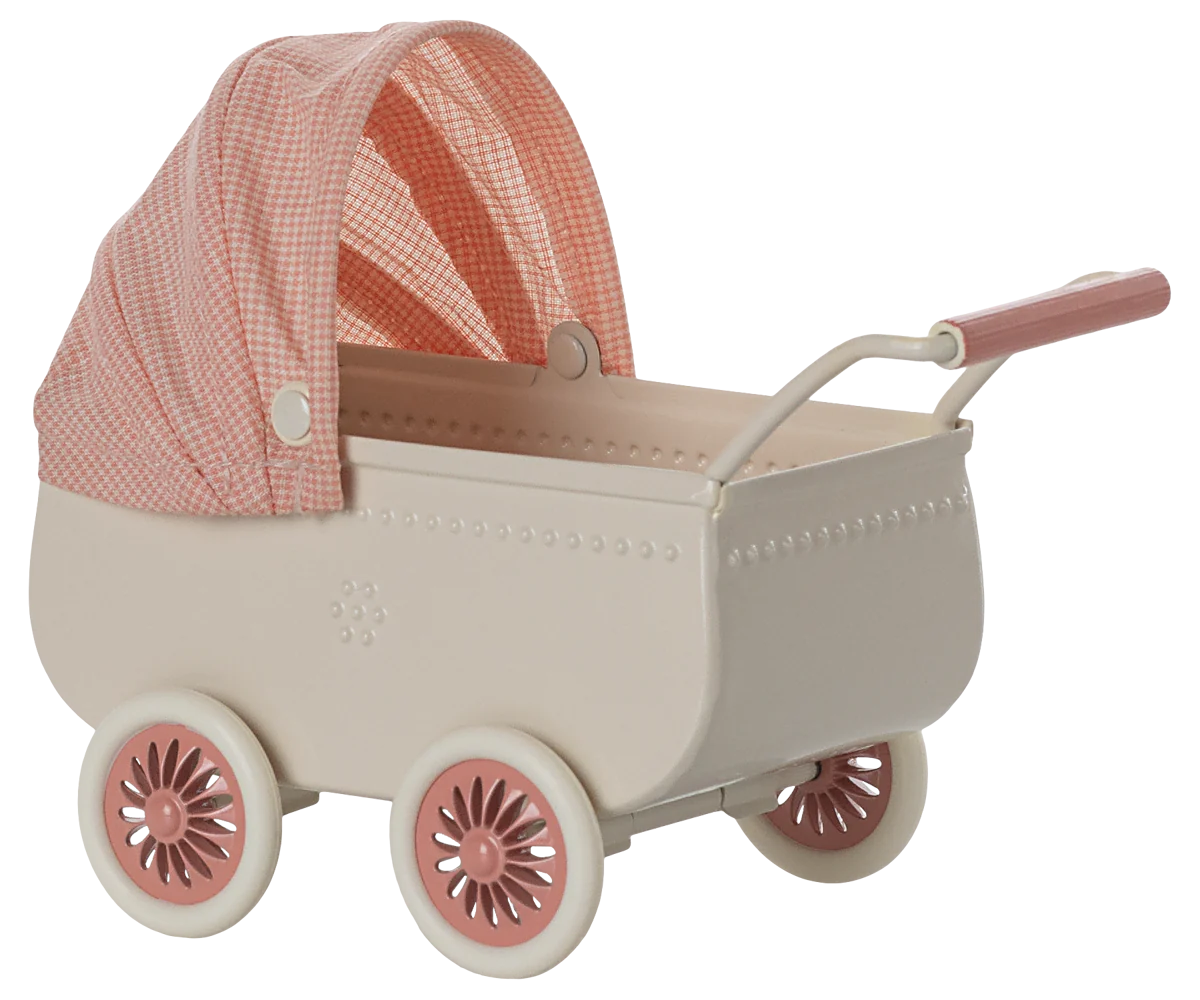 Maileg Pram for Mouse (Coral)