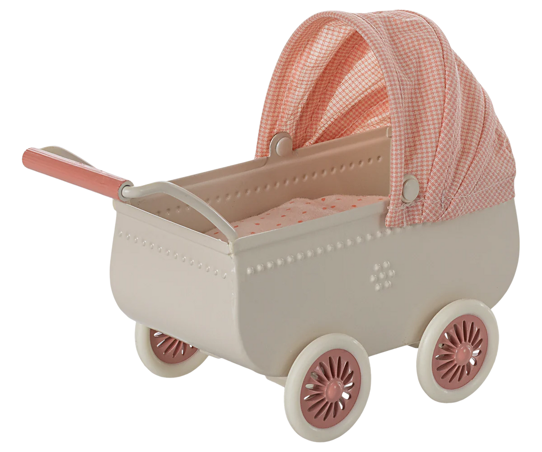 Maileg Pram for Mouse (Coral)